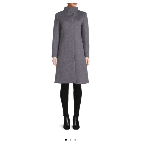 Cinzia Rocca Heathered Virgin Wool Blend Coat - Picture 1 of 5